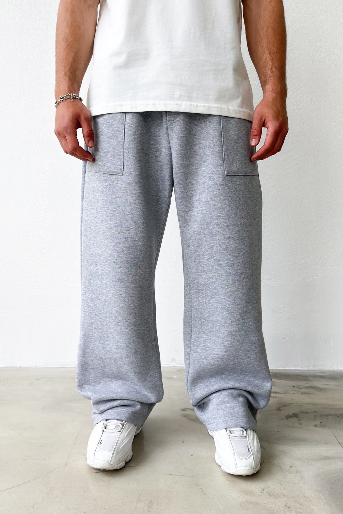 Baggy Sweatpants with Pocket Stitching Detail