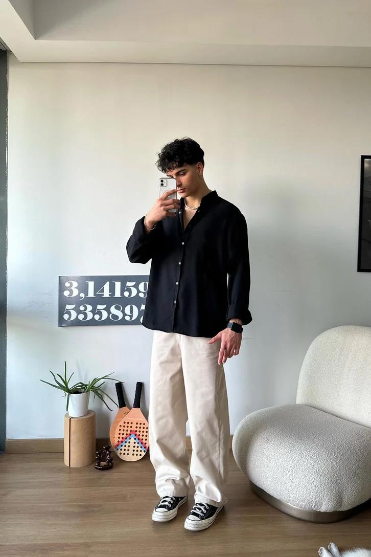 Chill Cozy Relax Fit Shirt BLACK