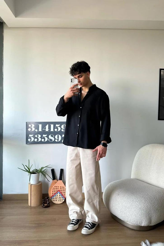Chill Cozy Relax Fit Shirt BLACK