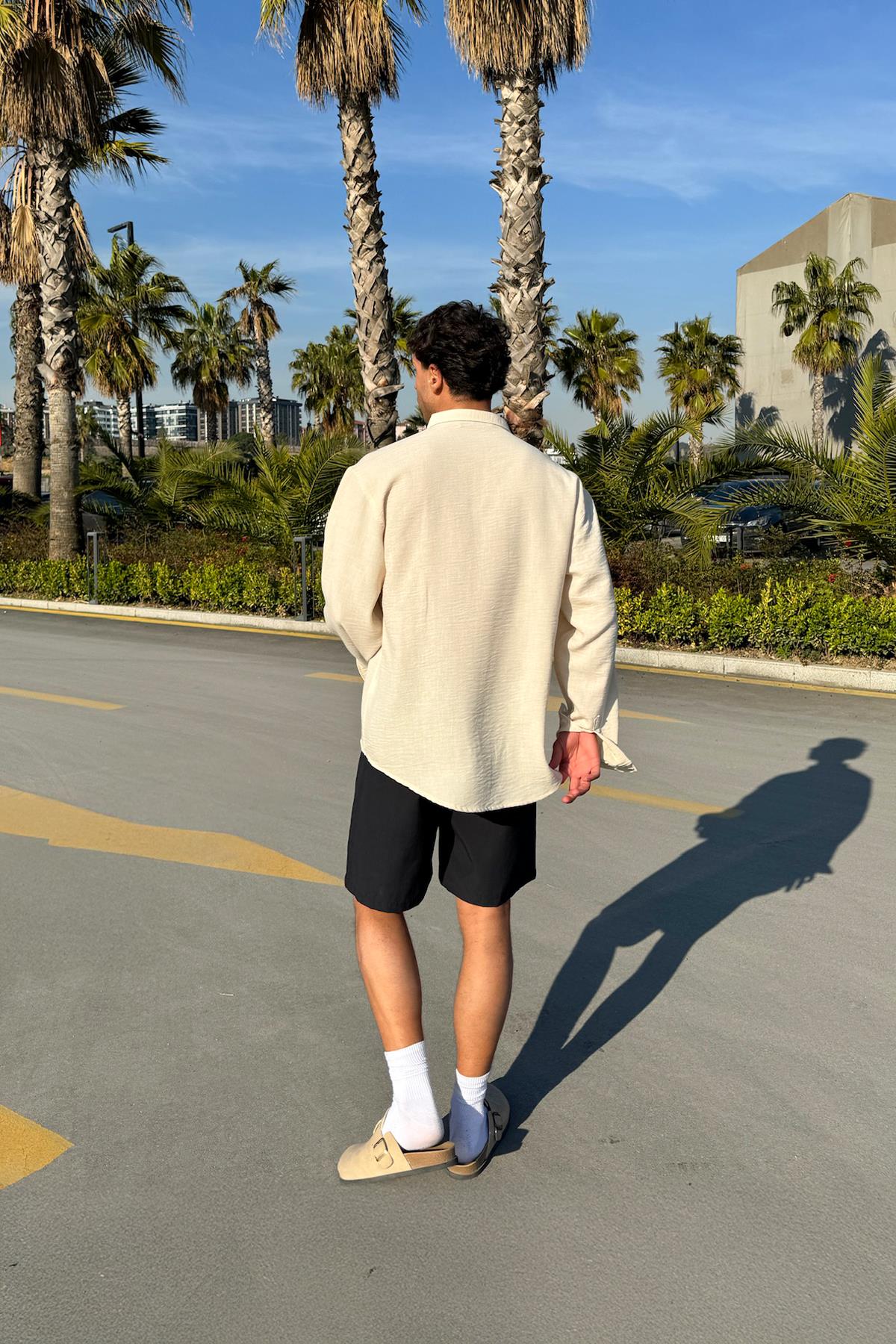 Chill Cozy Relax Fit Shirt Beige