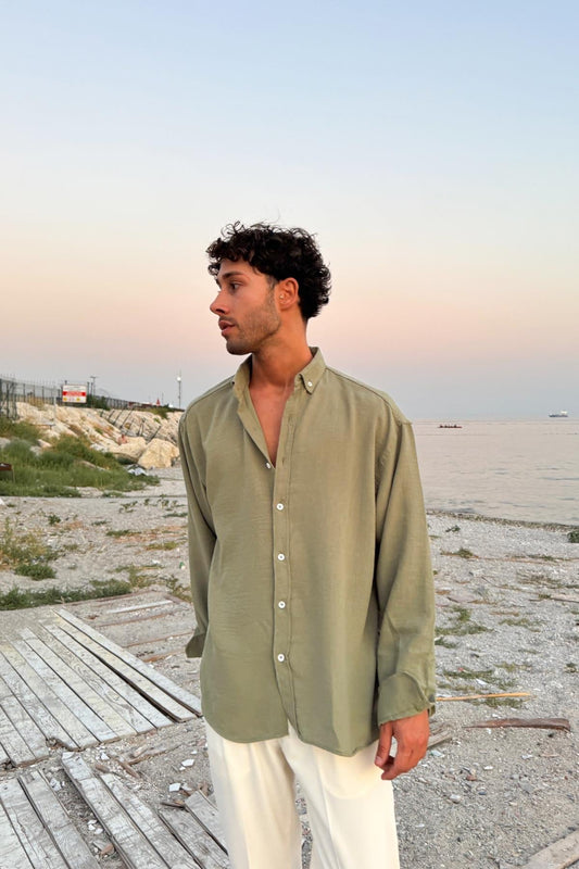 Chill Cozy Relax Fit Shirt Khaki