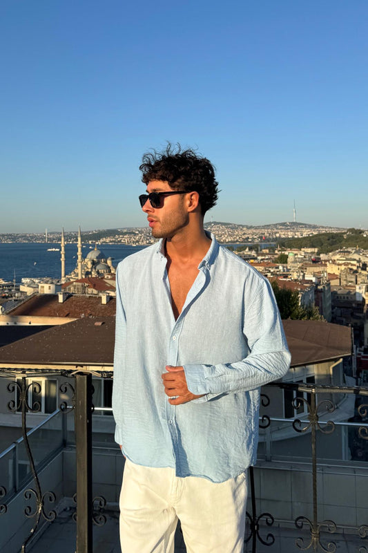 Chill Cozy Relax Fit Shirt Blue