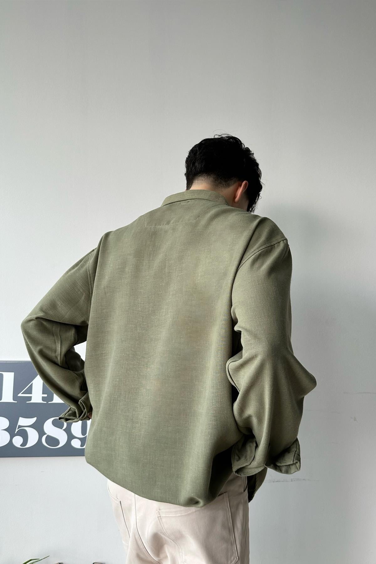 Chill Cozy Relax Fit Khaki Shirt