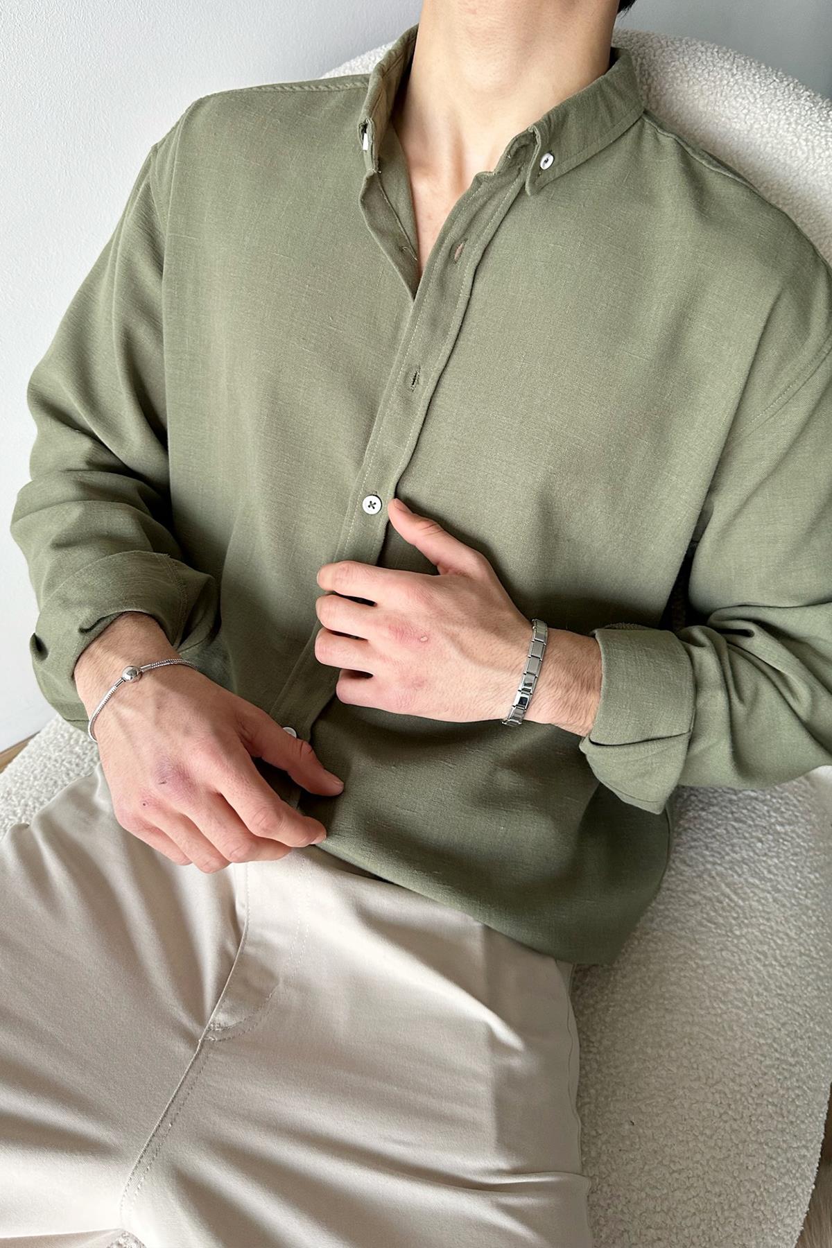 Chill Cozy Relax Fit Khaki Shirt