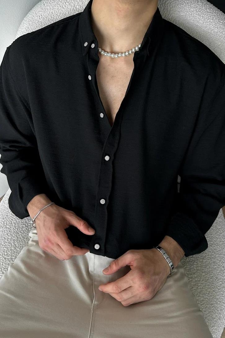 Chill Cozy Relax Fit Shirt BLACK