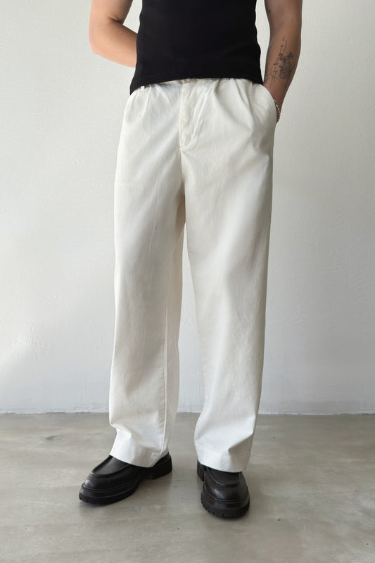 Double Pleated Gabardine Boyfriend Pants