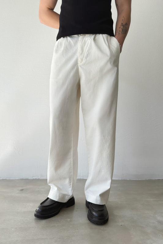 Double Pleated Gabardine Boyfriend Pants