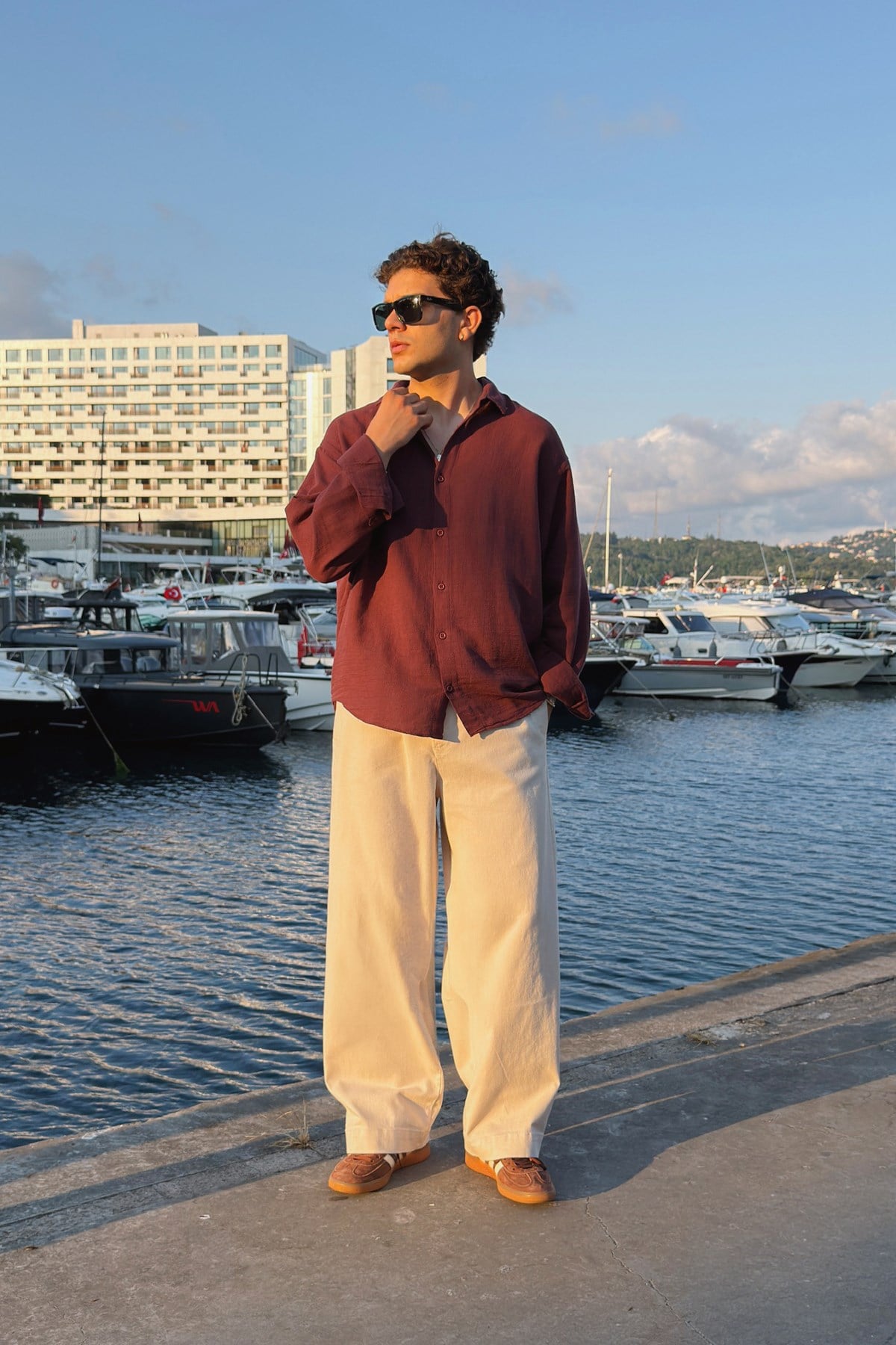 Double Pleated Boyfriend Pants