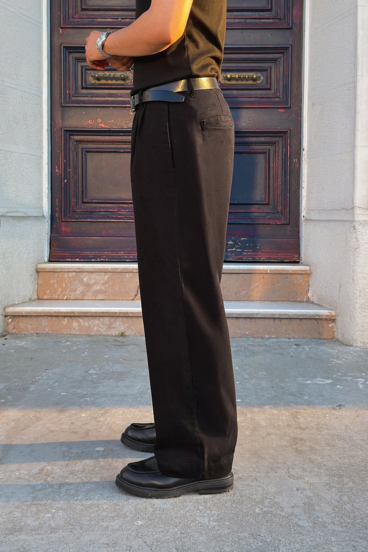 Double Pleated Boyfriend Pants