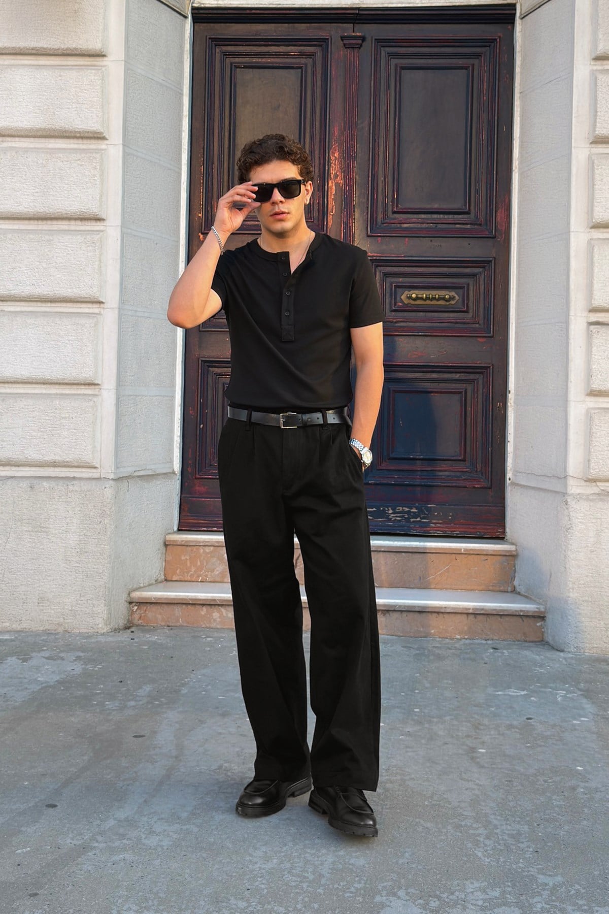 Double Pleated Boyfriend Pants