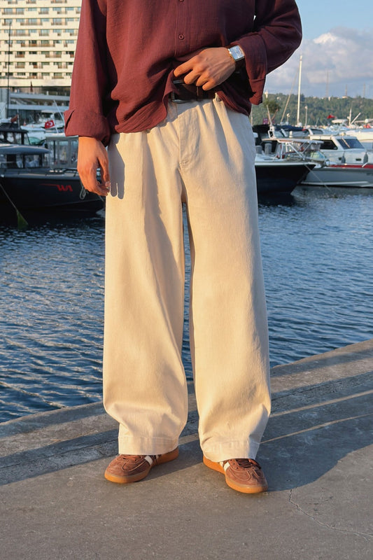 Double Pleated Boyfriend Pants