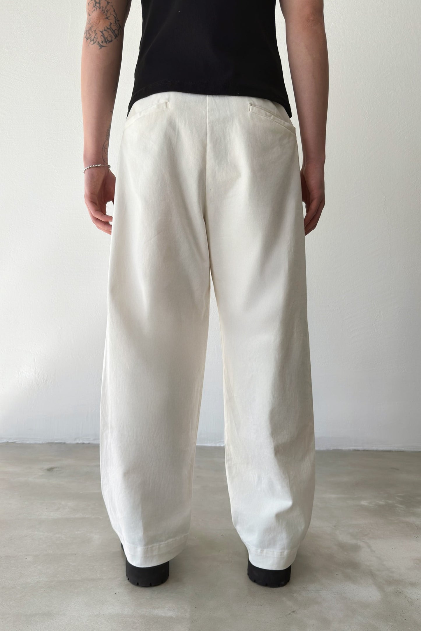 Double Pleated Gabardine Boyfriend Pants