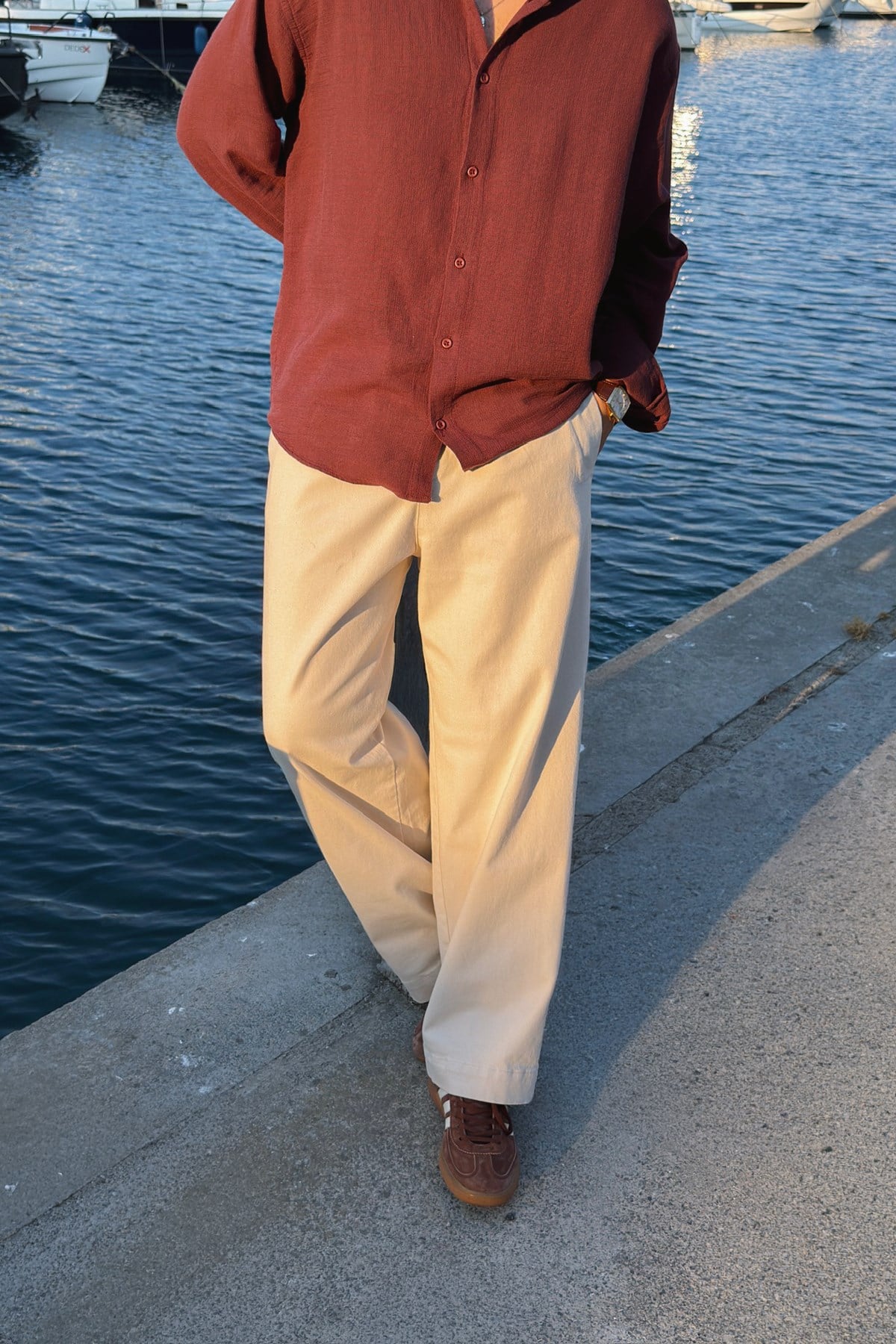 Double Pleated Boyfriend Pants