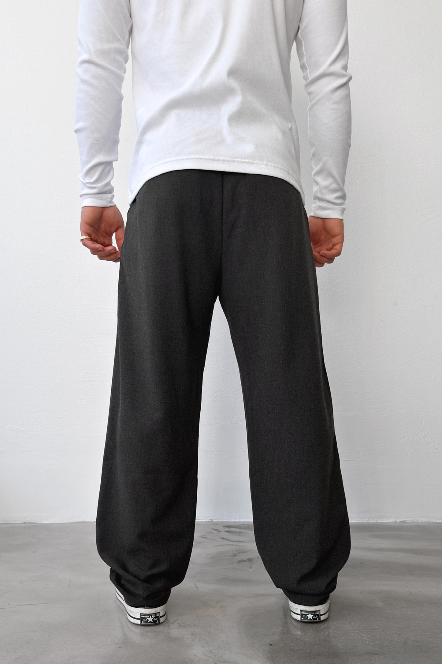 Double Pleated Fabric Trousers