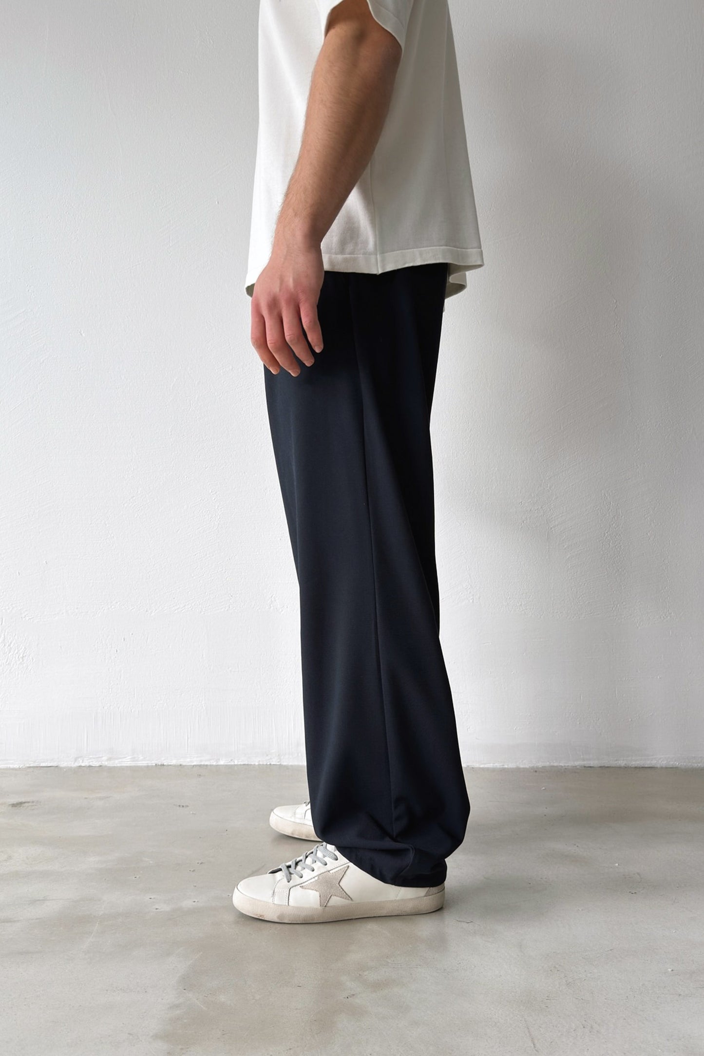 Double Pleated Fabric Trousers