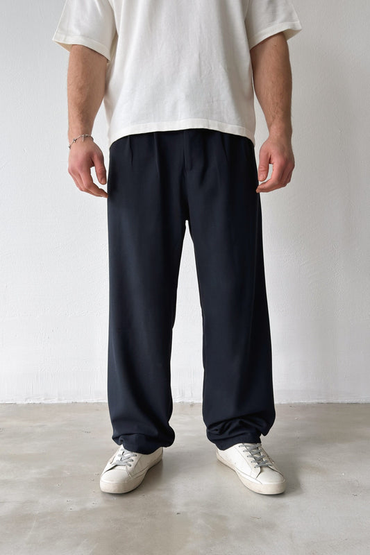 Double Pleated Fabric Trousers