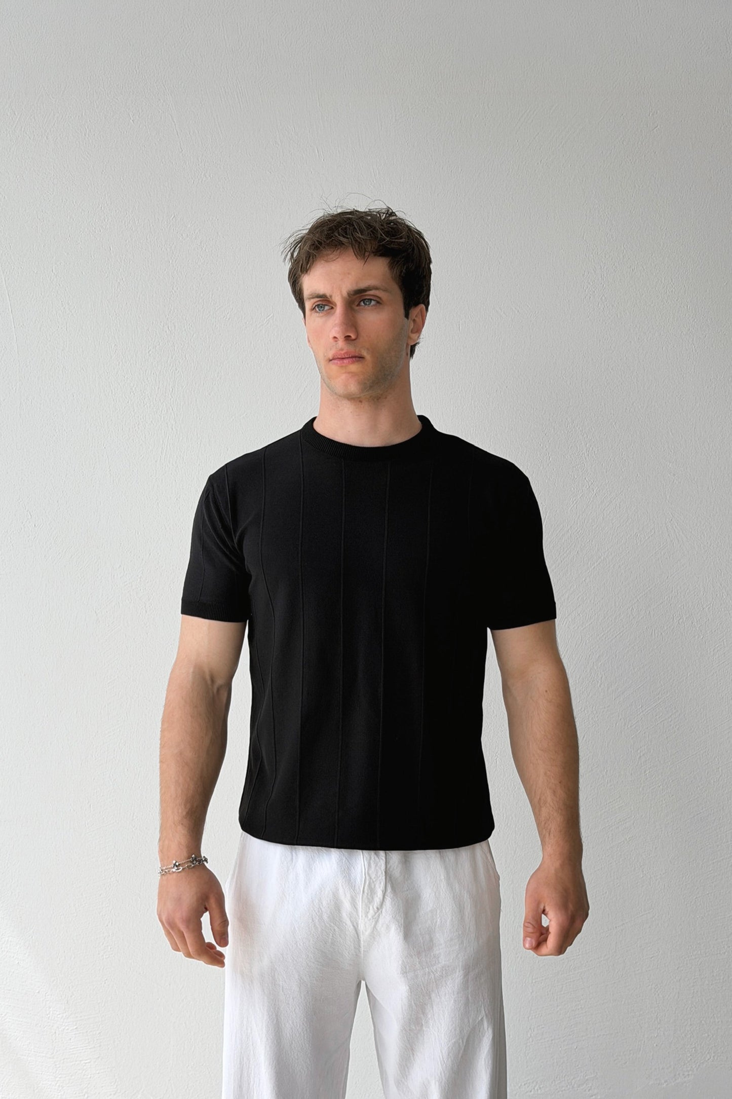 Striped Black Knit T-shirt