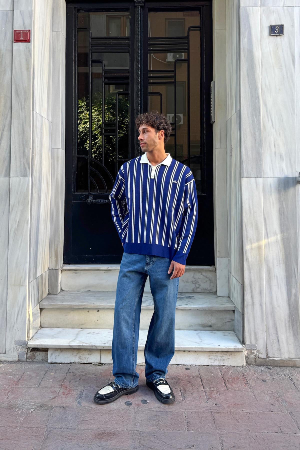Striped Baggy Fit Blue