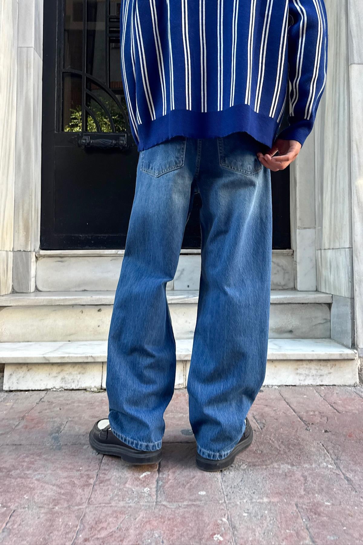 Striped Baggy Fit Blue
