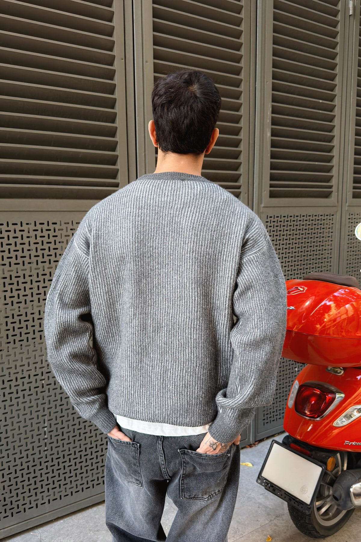 Striped Two-Color Sweater