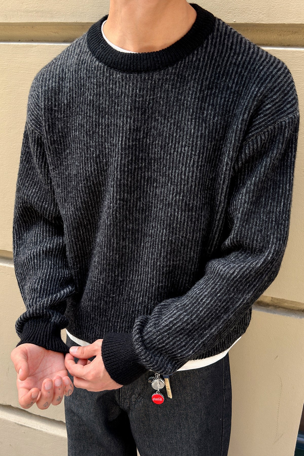 Striped Two-Color Sweater