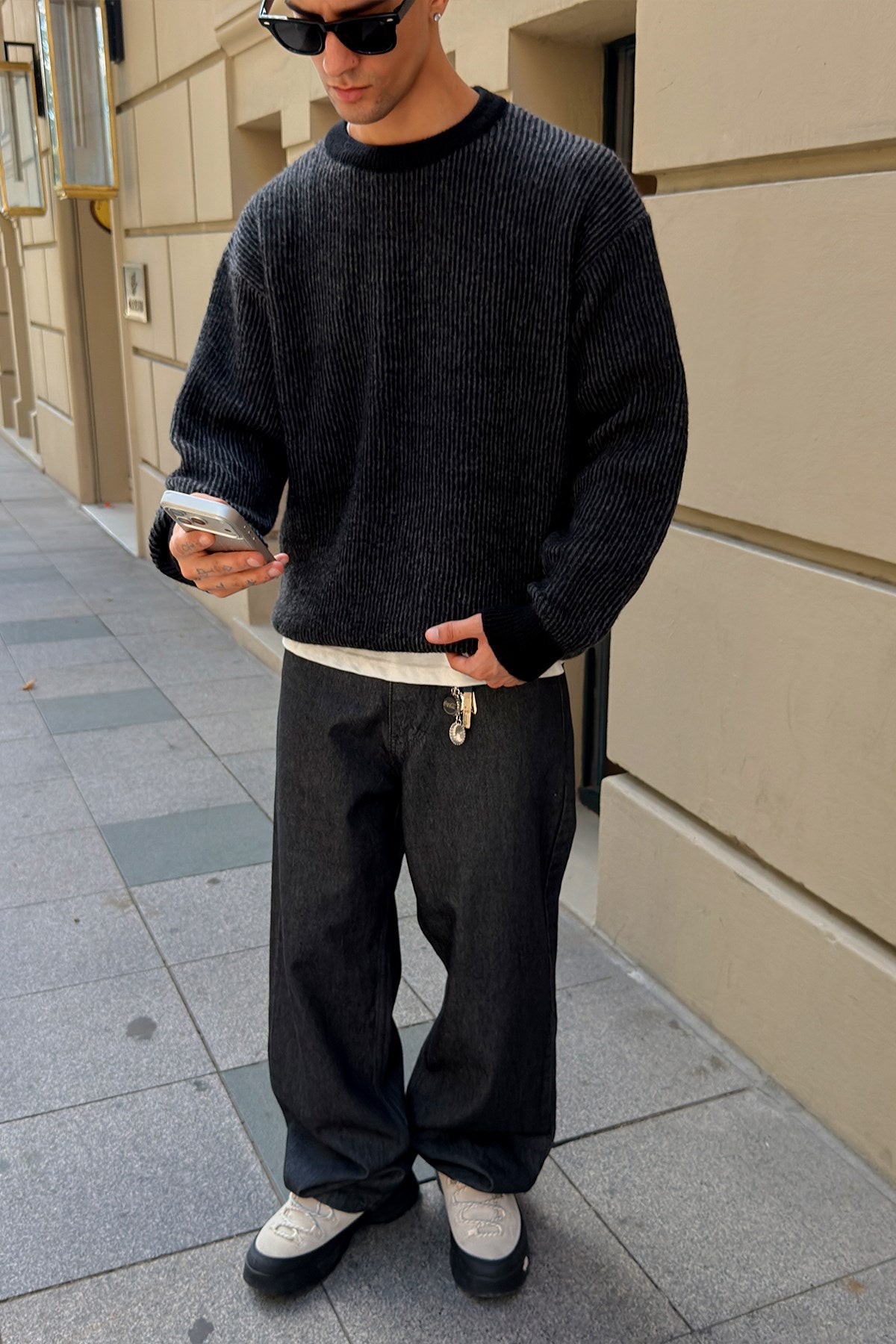 Striped Two-Color Sweater
