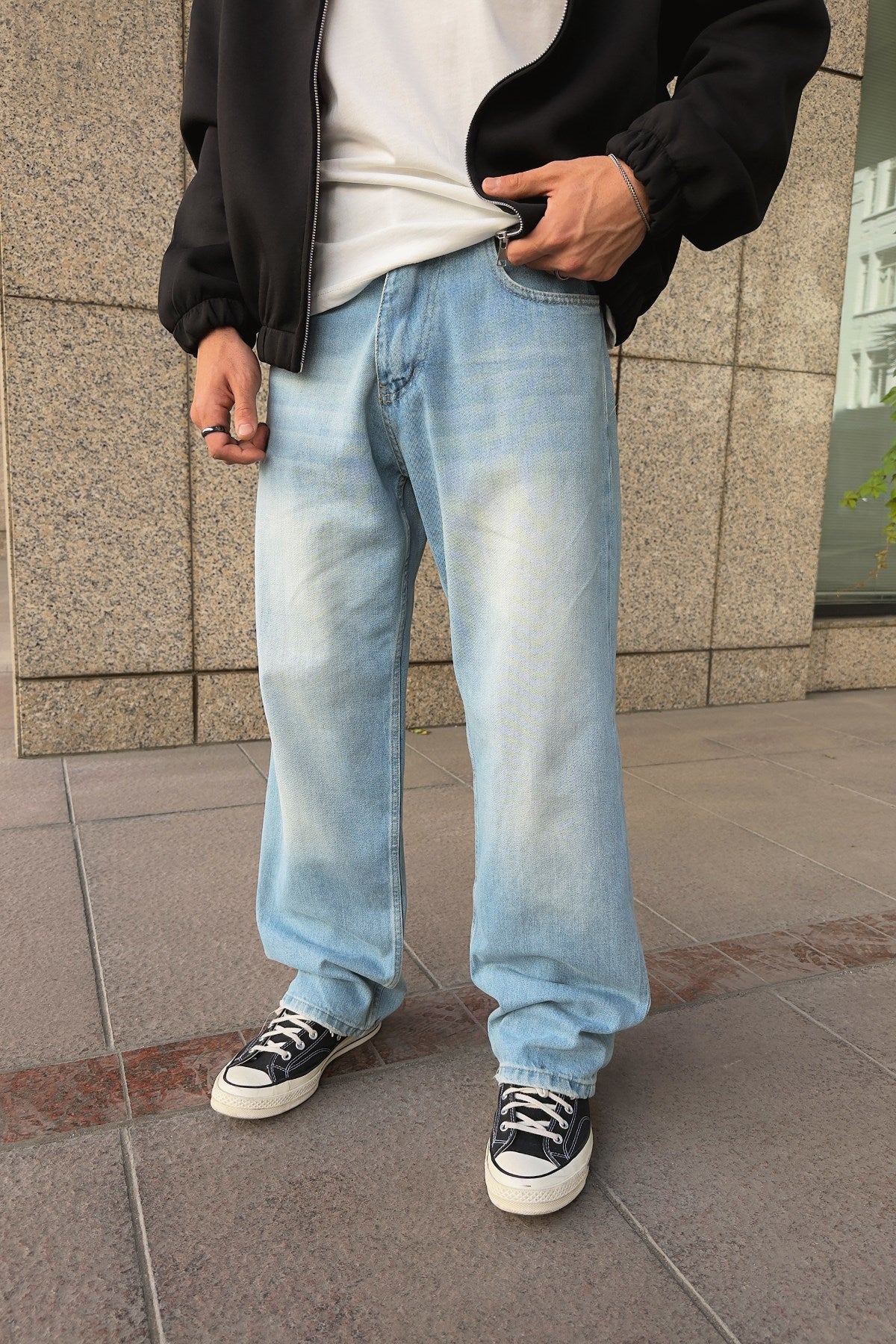Washed Night Blue Regular Pants