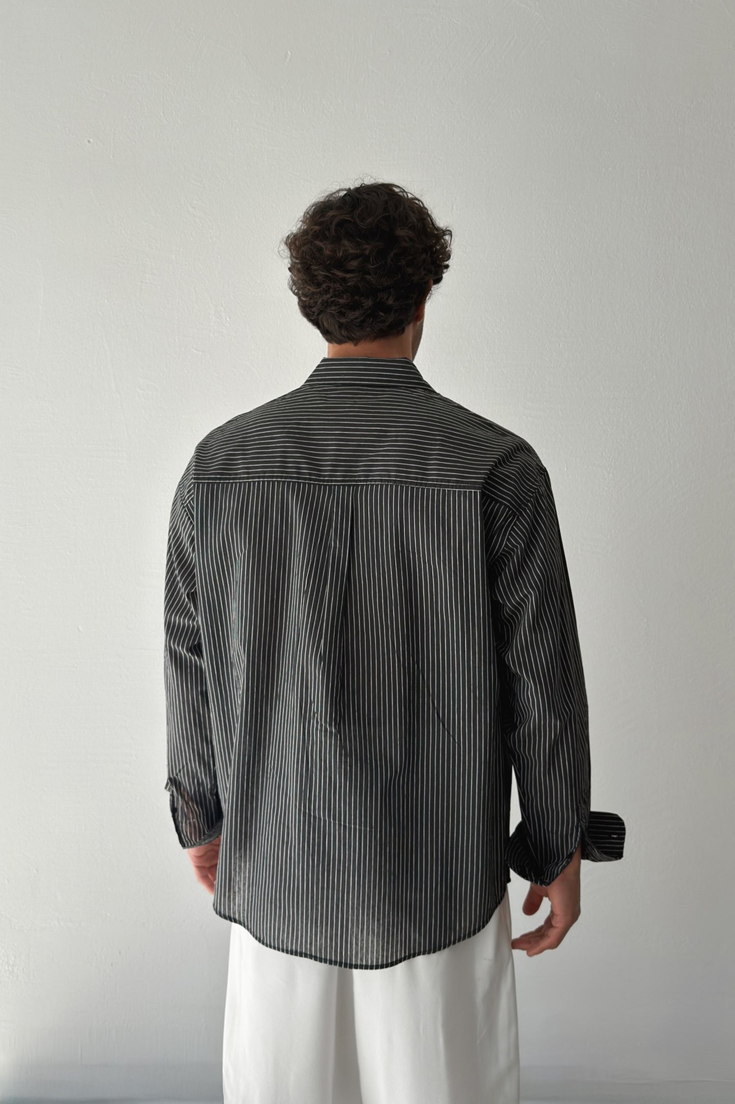 Striped Black Linen Shirt