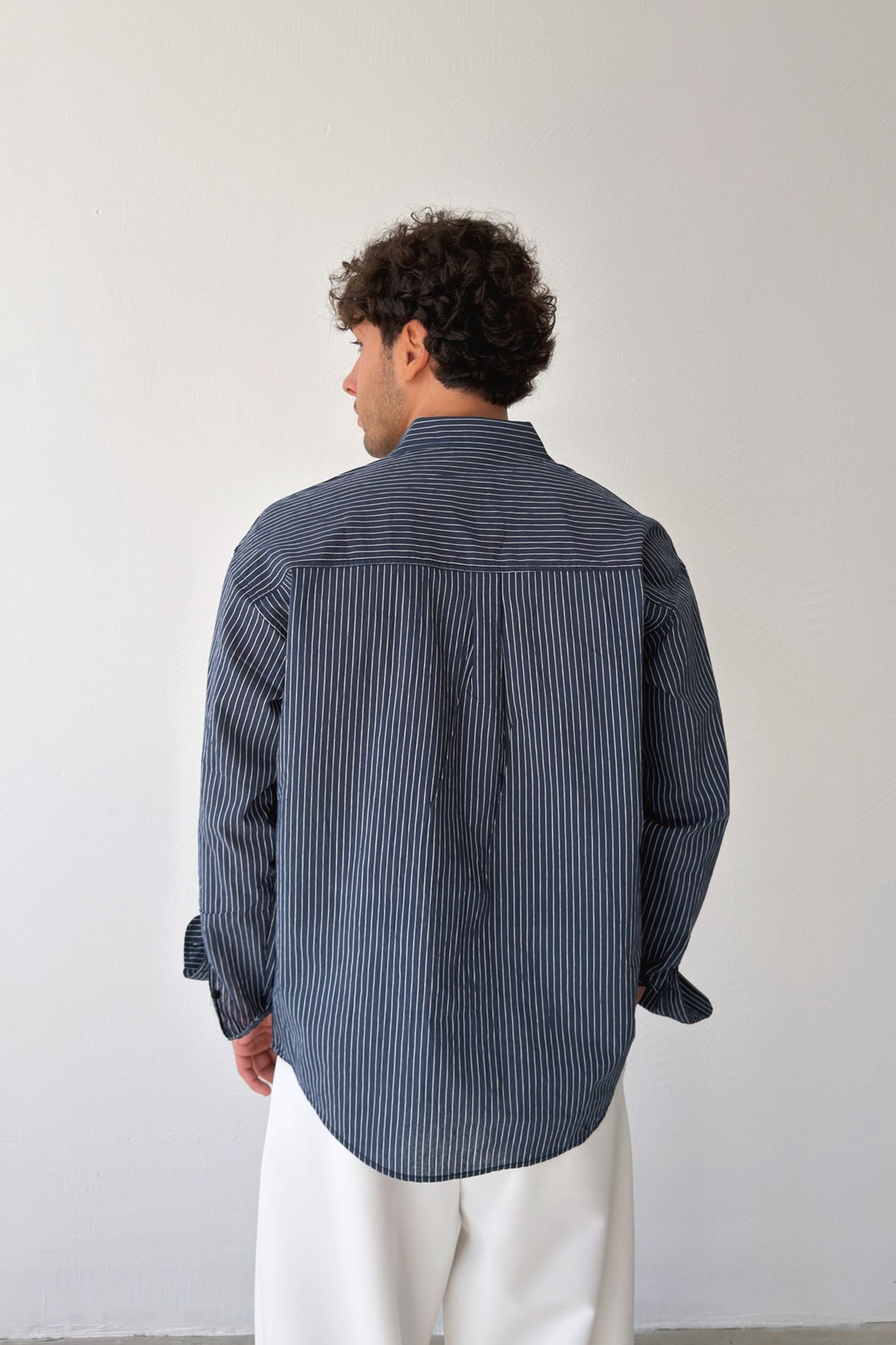 Striped Navy Linen Shirt
