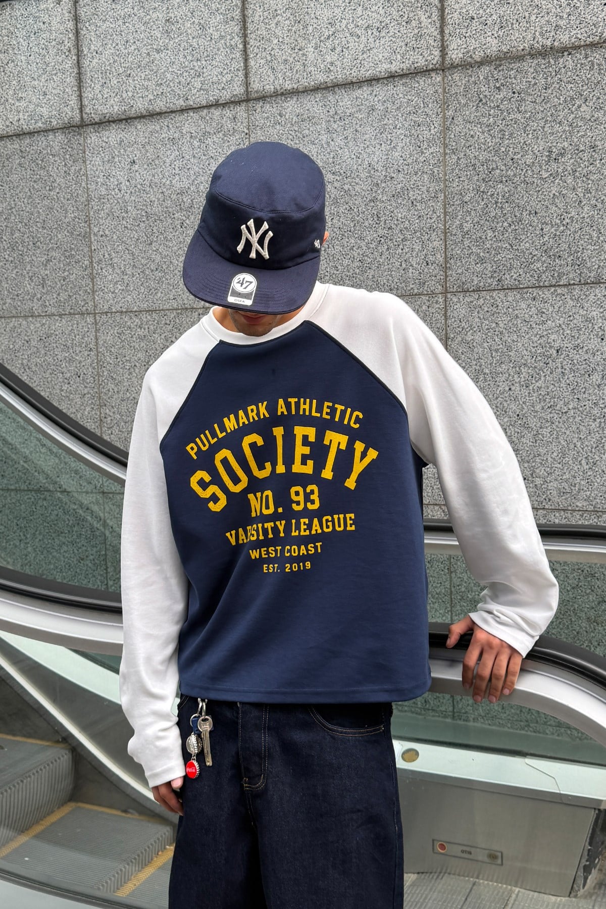 Contrast Print Boxy Fit Raglan Long Sleeve