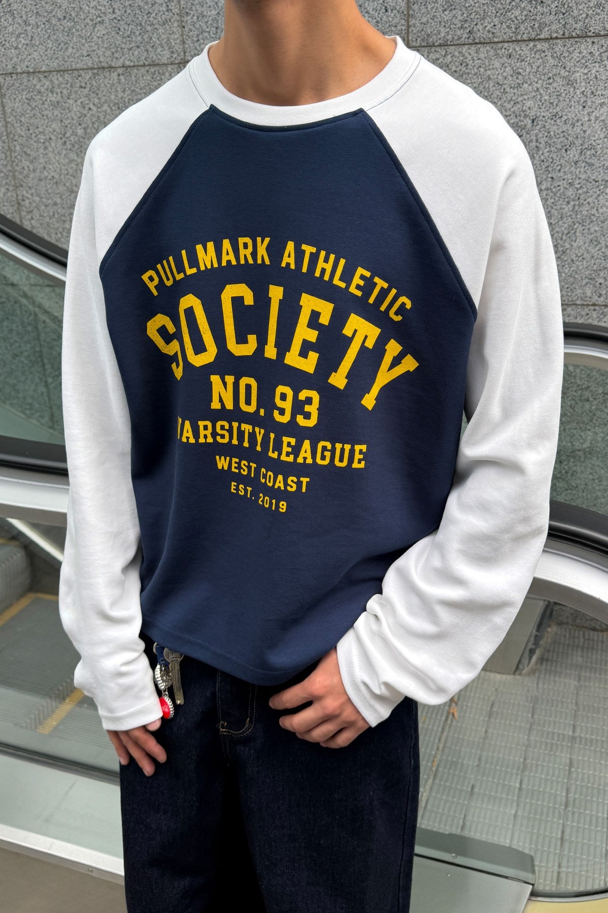 Contrast Print Boxy Fit Raglan Long Sleeve