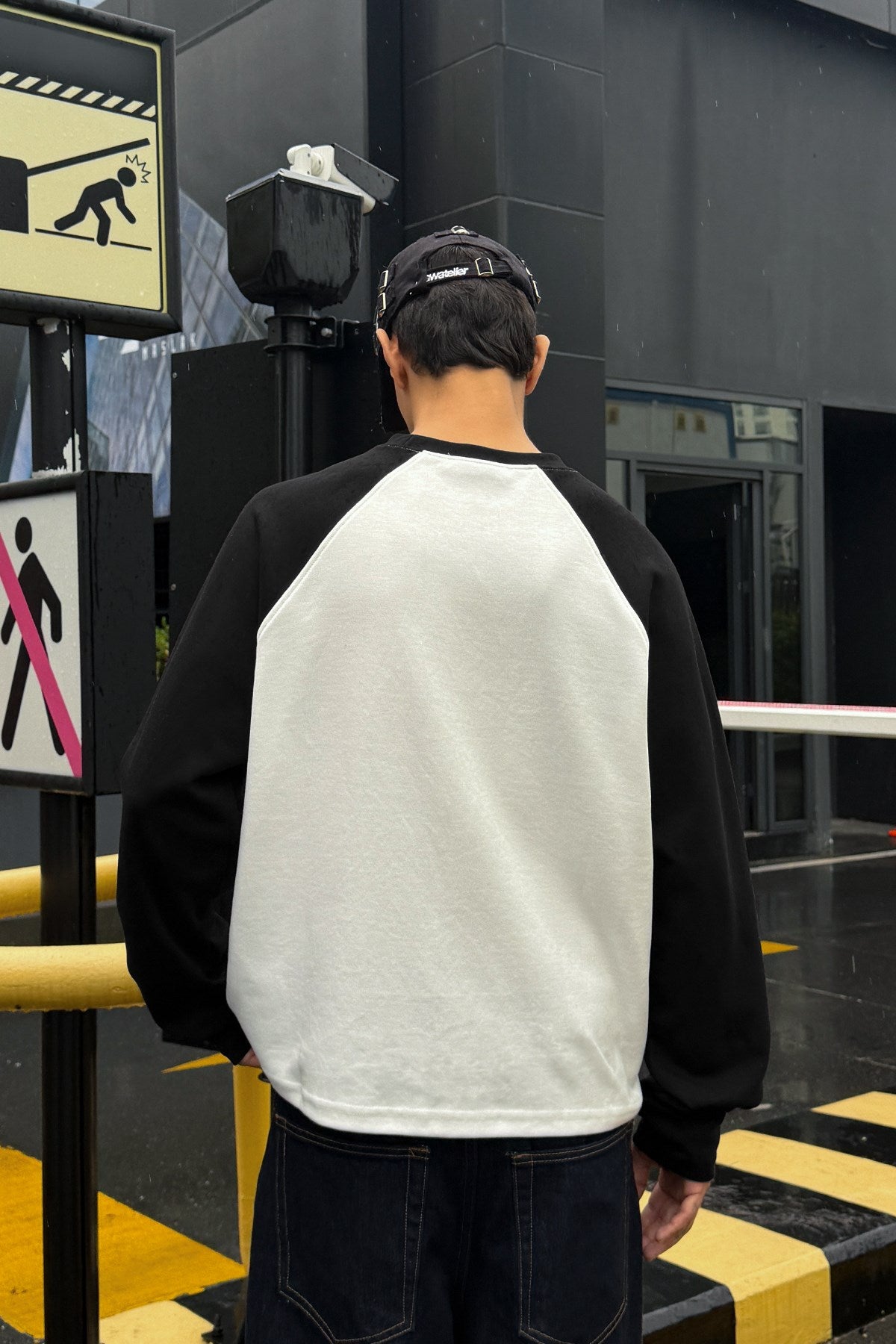 Contrast Print Boxy Fit Raglan Long Sleeve