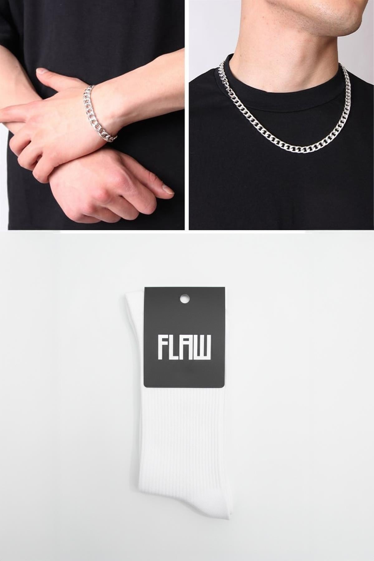 Socks and Chain Set White