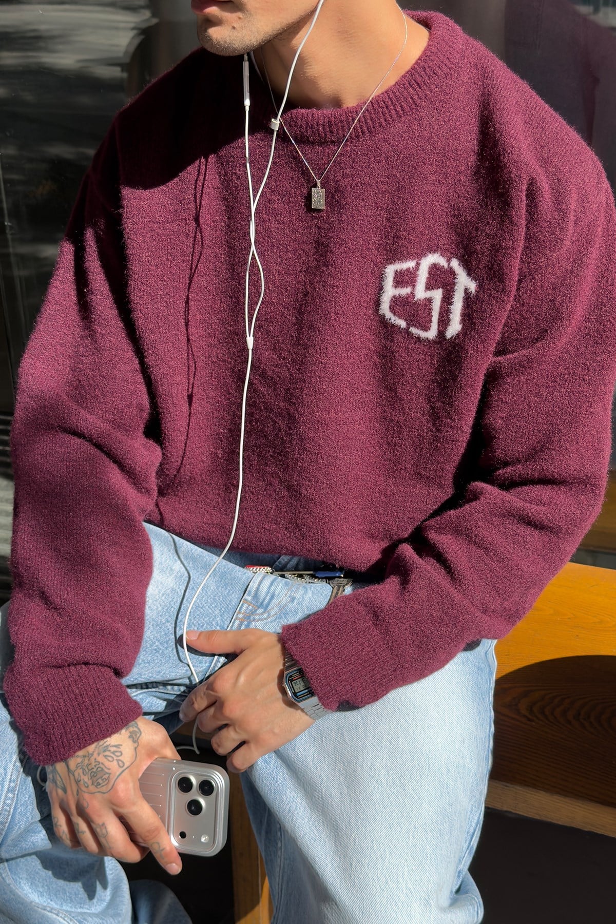 Cozy Soft Heather Burgundy Knitwear