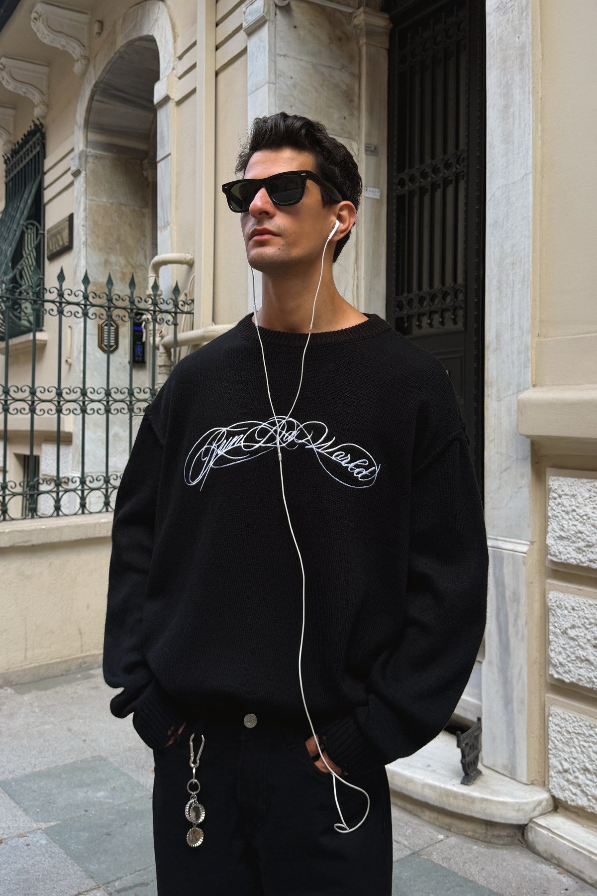Curved Distressed Boxy Fit Knit