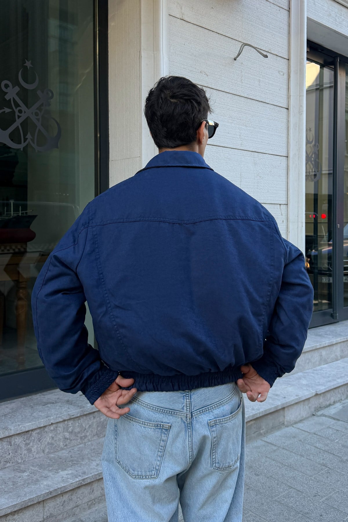90's Dark Blue Bomber Jacket