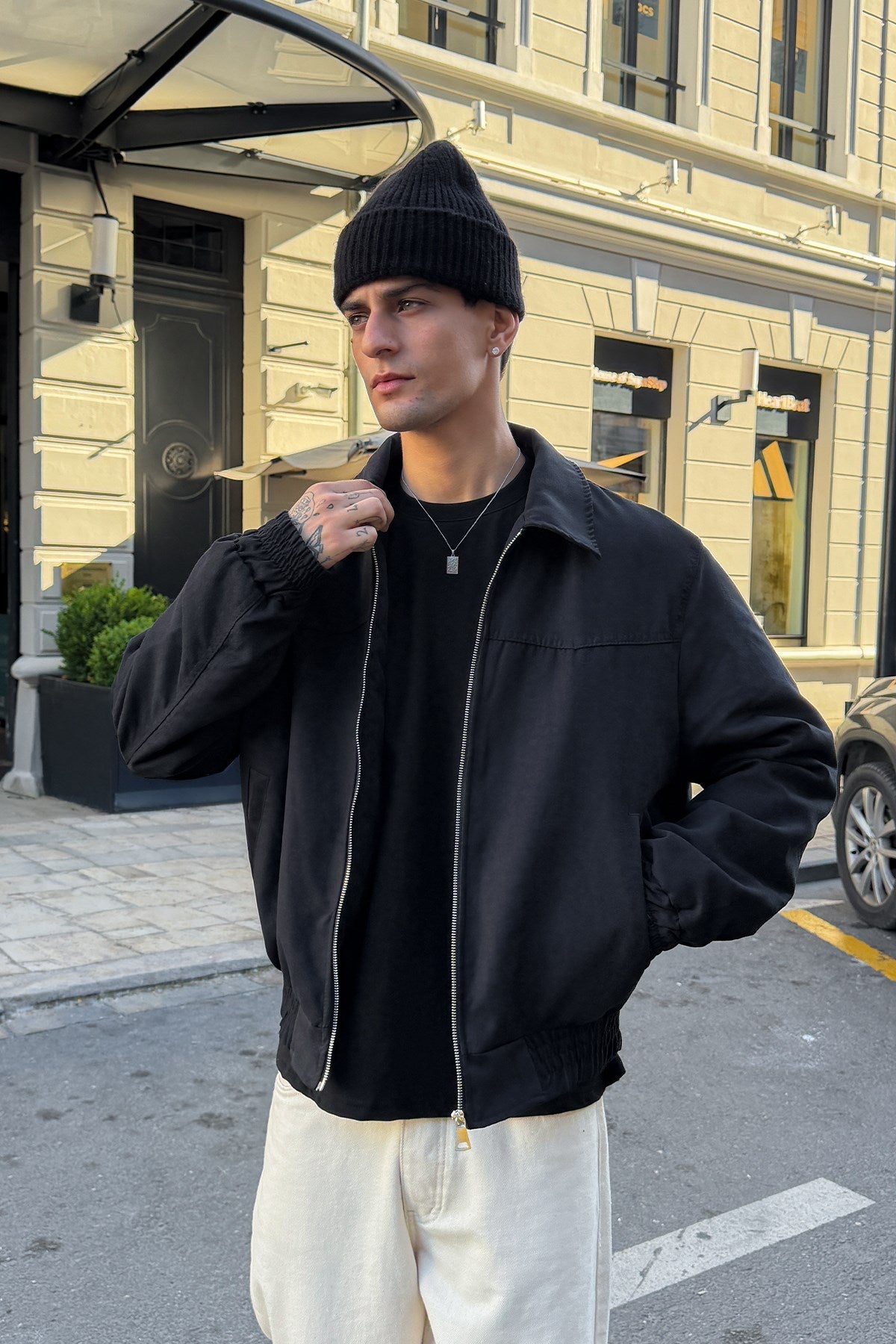 90's Black Bomber Jacket