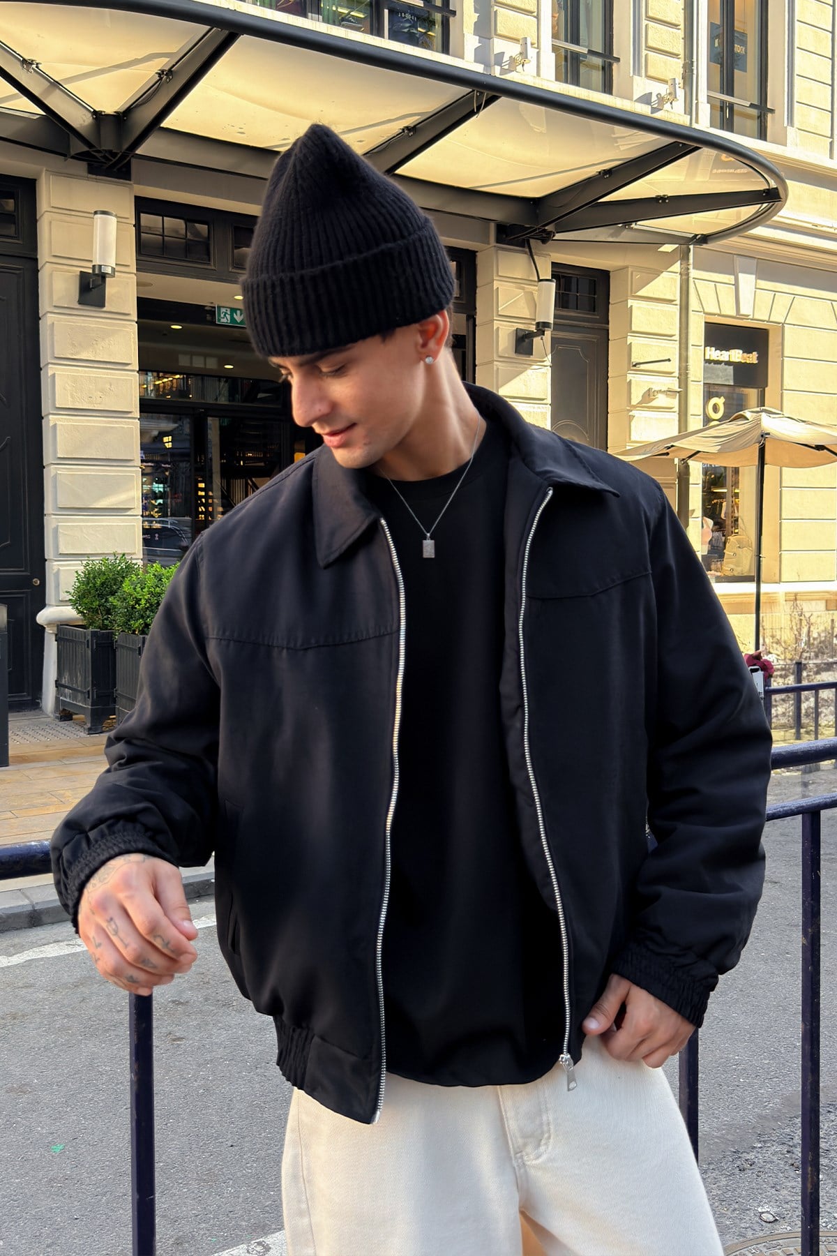 90's Black Bomber Jacket