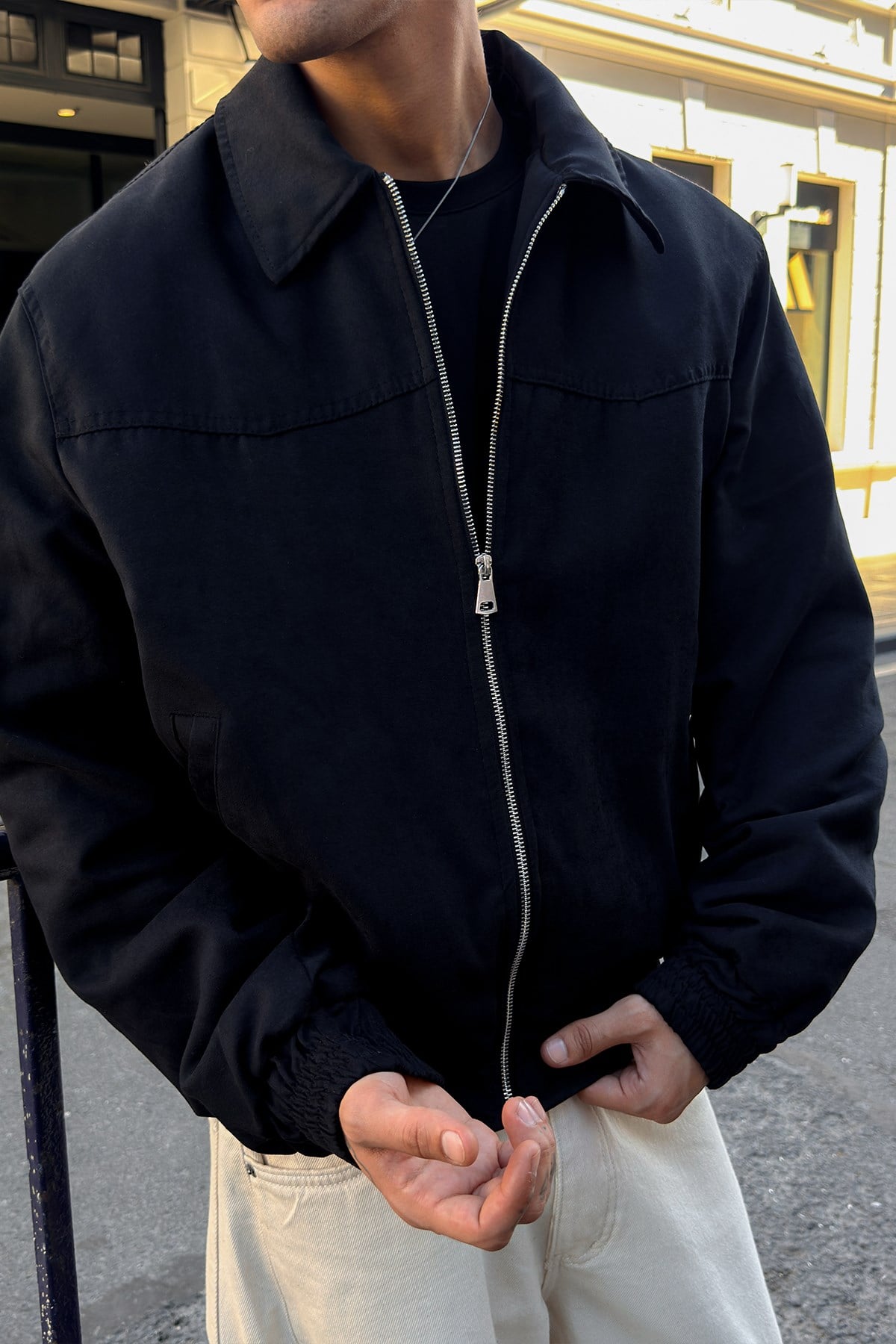 90's Black Bomber Jacket