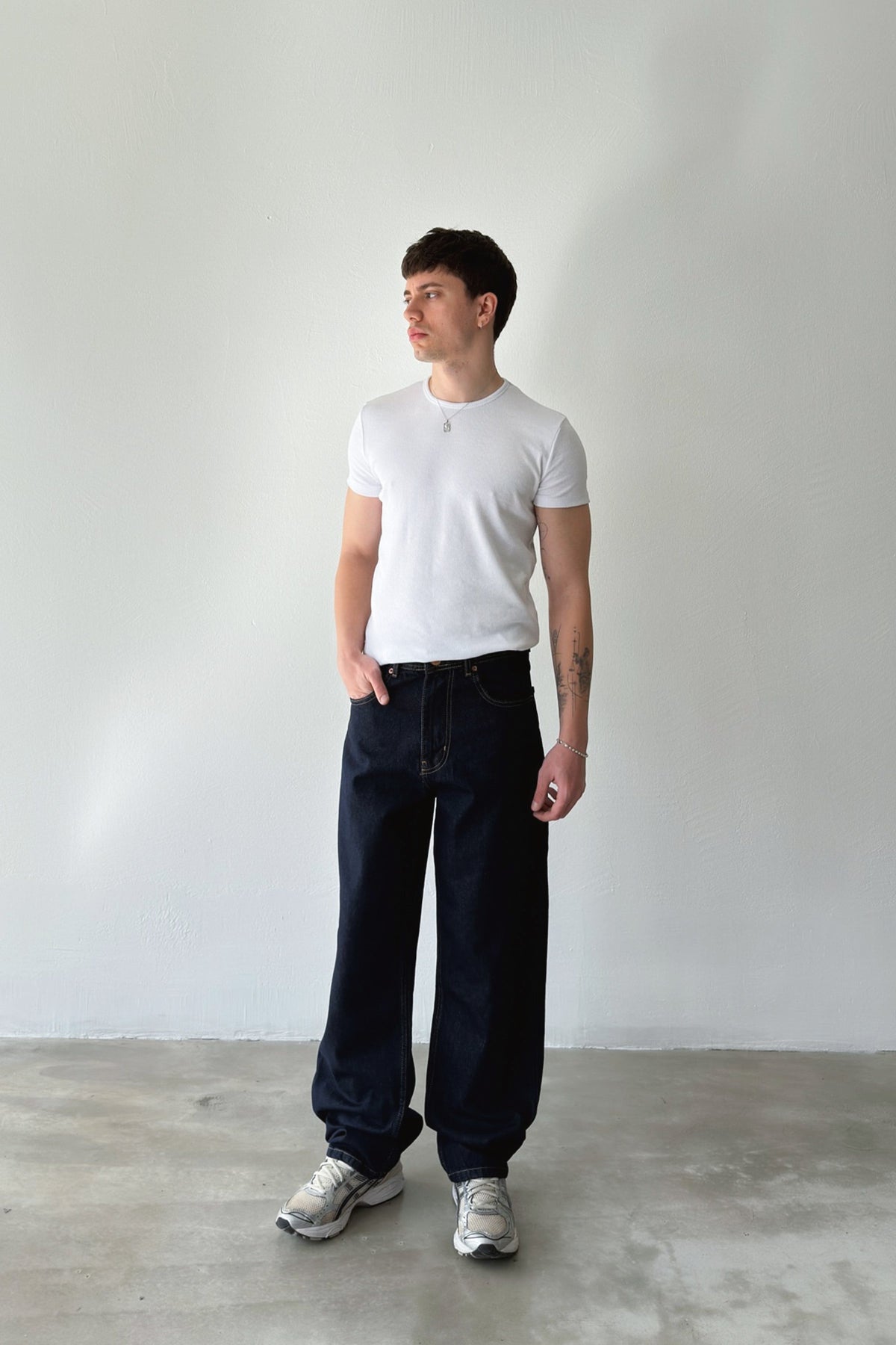 Baggy Jeans with Stitching Detail