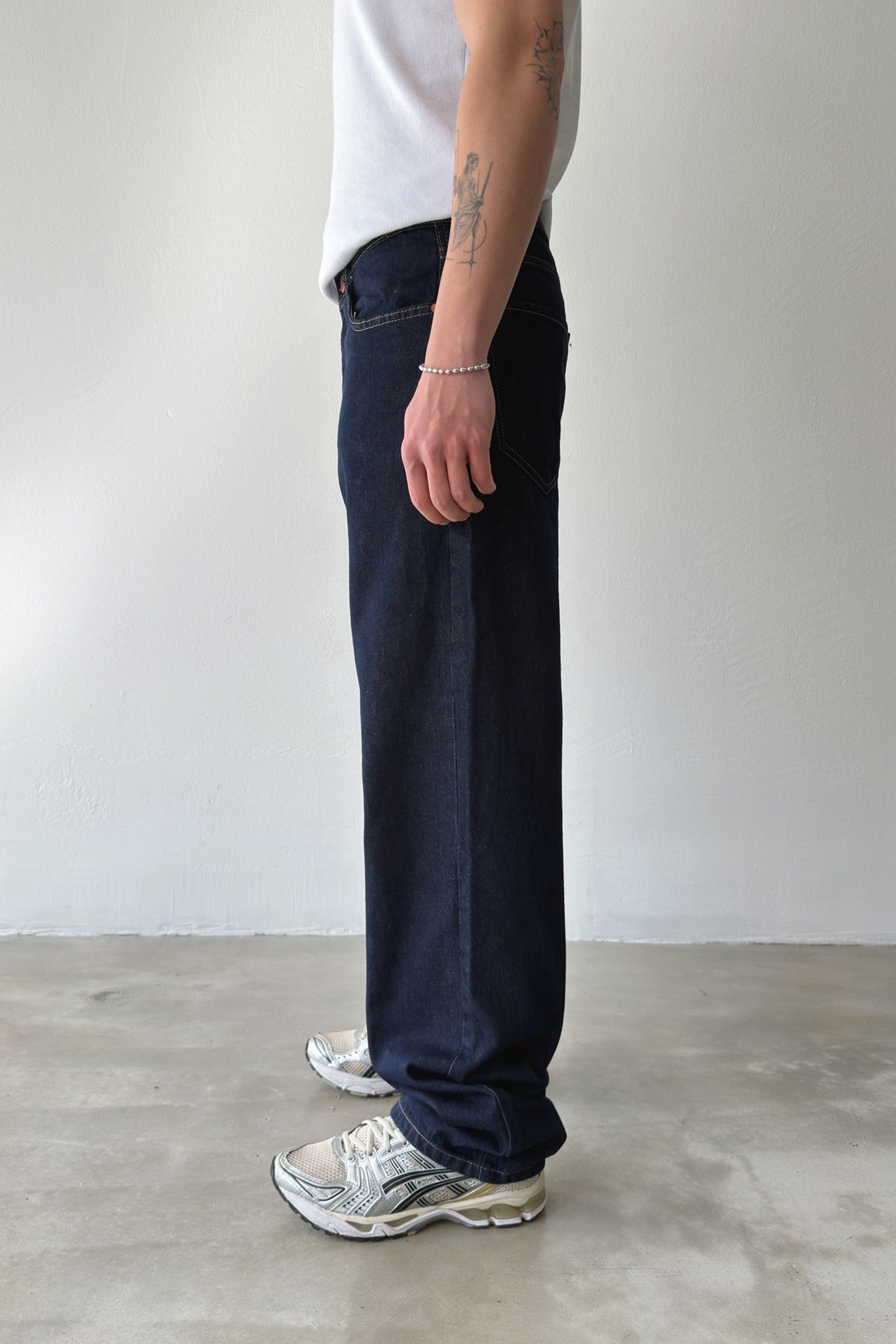 Baggy Jeans with Stitching Detail