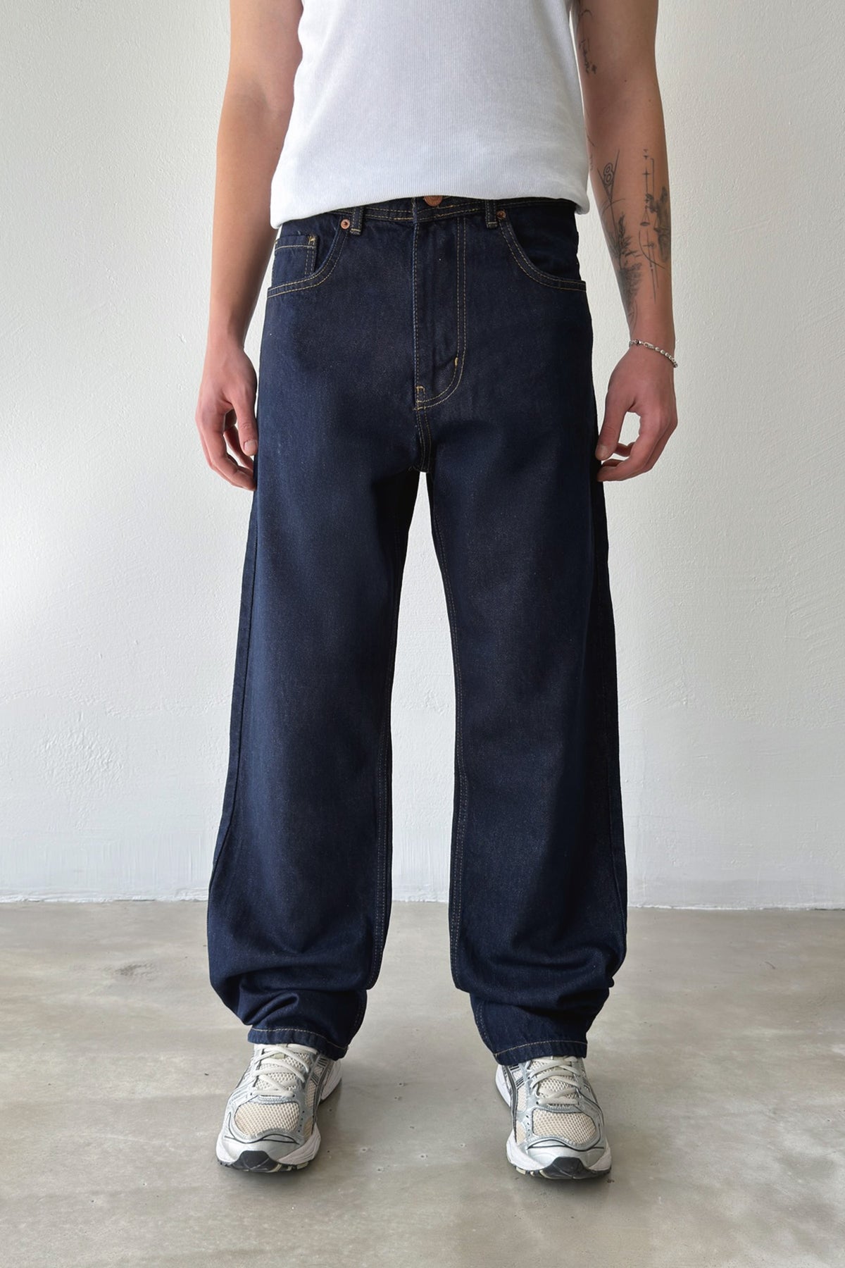 Baggy Jeans with Stitching Detail