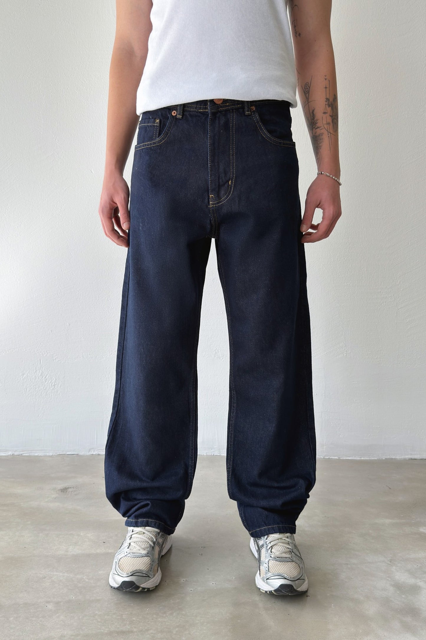 Baggy Jeans with Stitching Detail