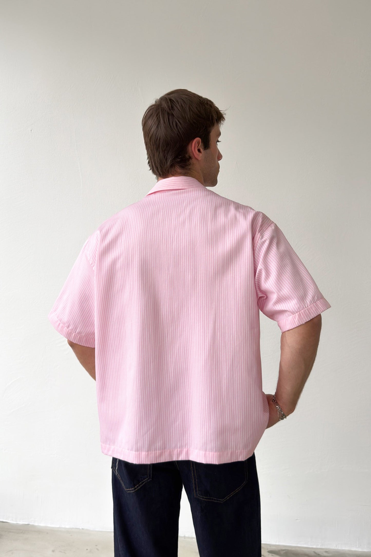 Dive Into Embroidered Striped Poplin Short Sleeve Shirt