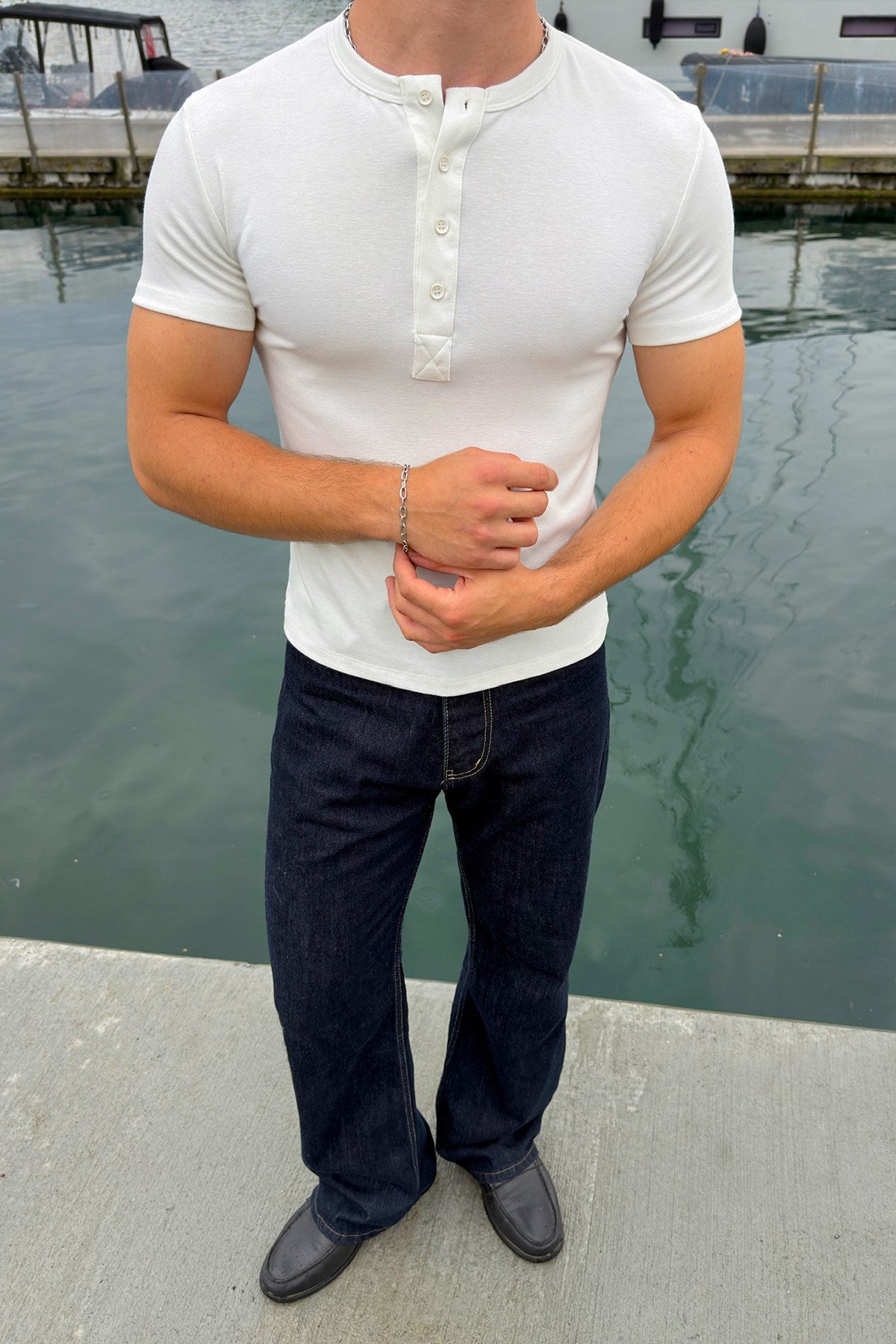 Buttoned Basic T-shirt