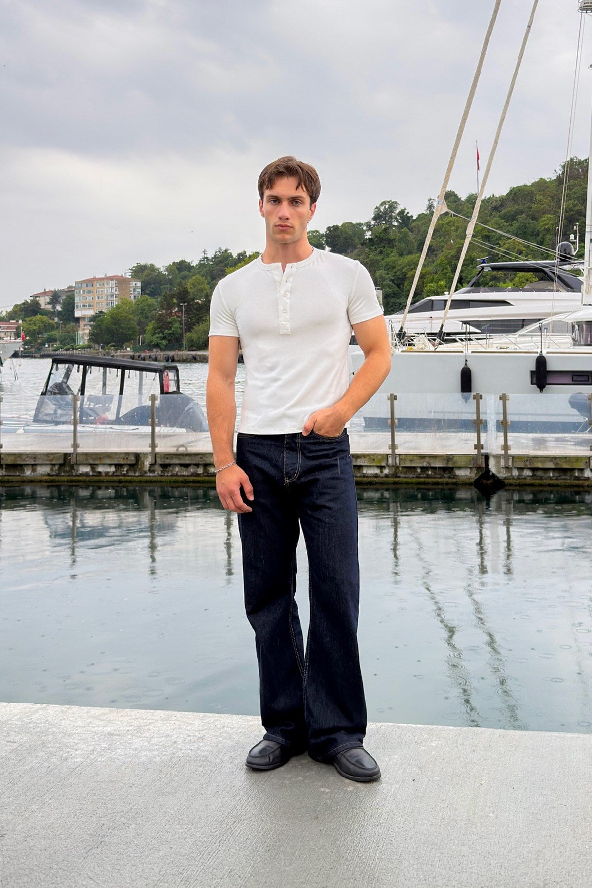 Buttoned Basic T-shirt