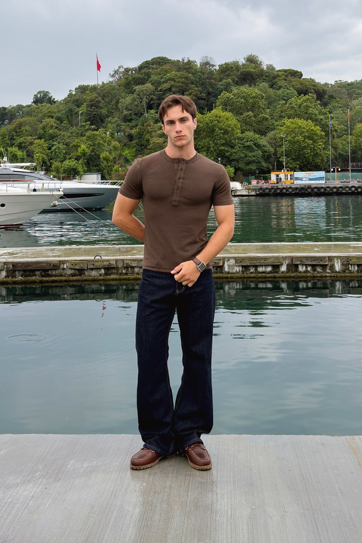 Buttoned Basic T-shirt