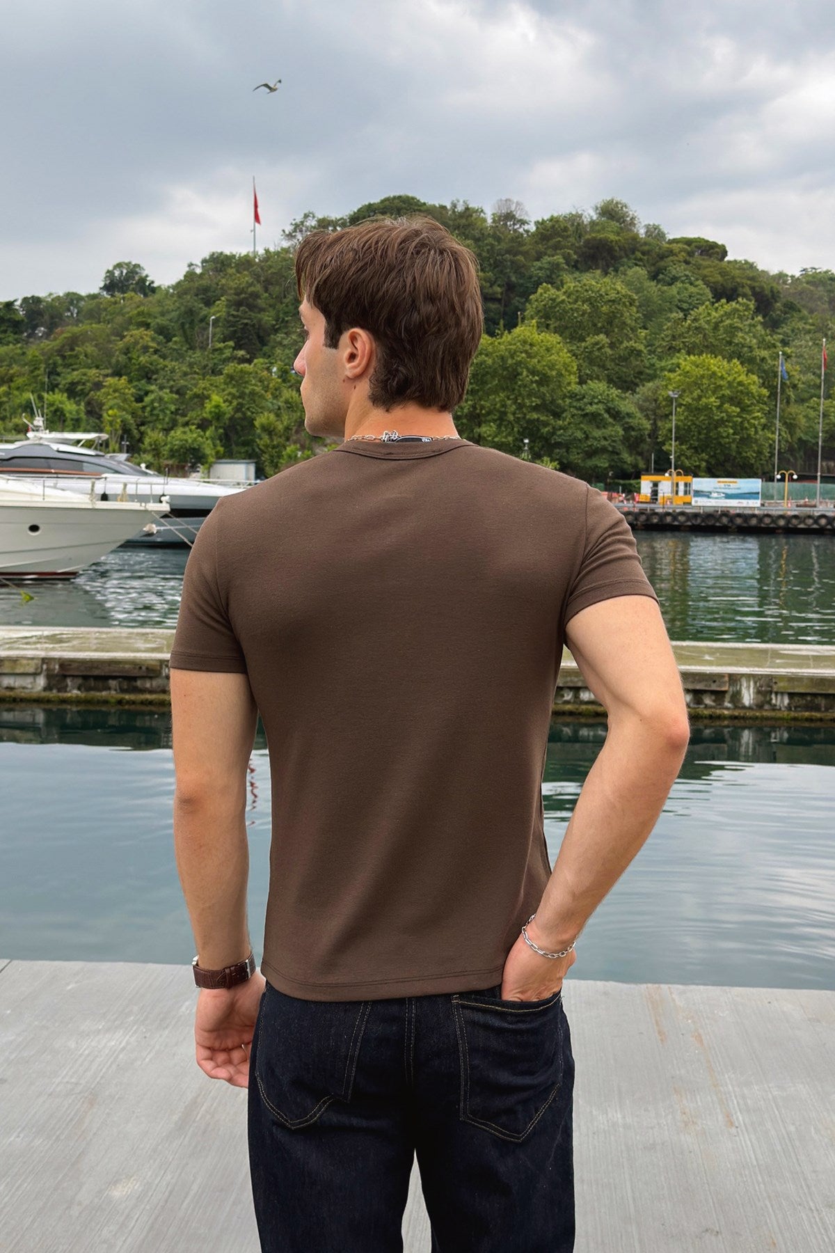 Buttoned Basic T-shirt