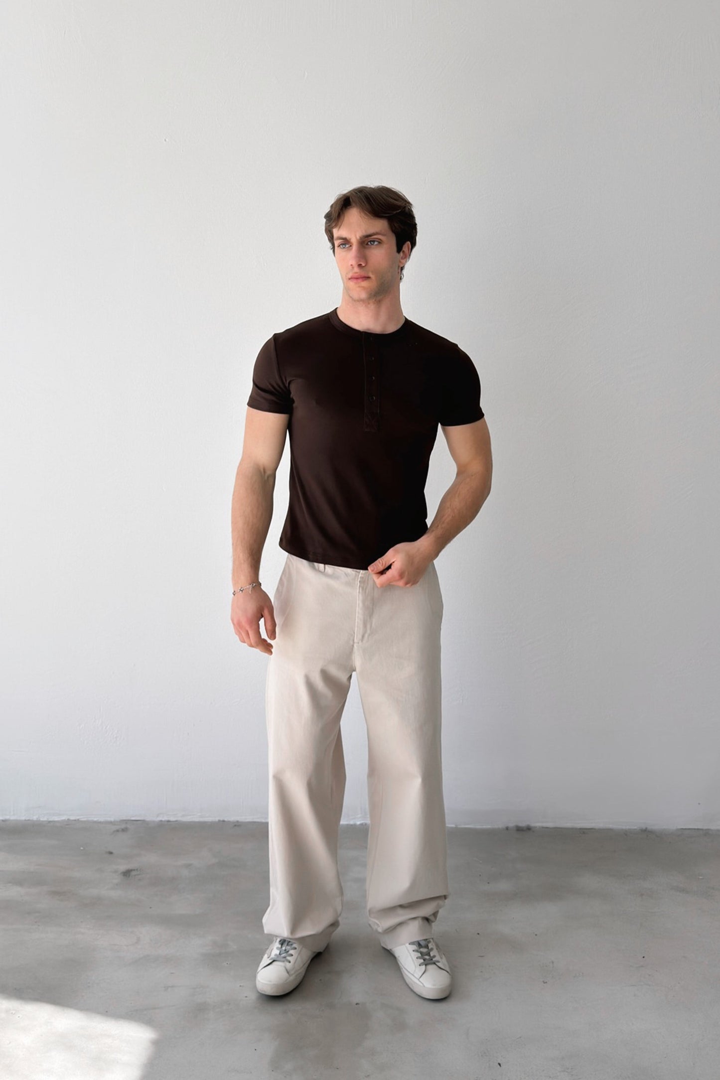 Buttoned Basic T-shirt