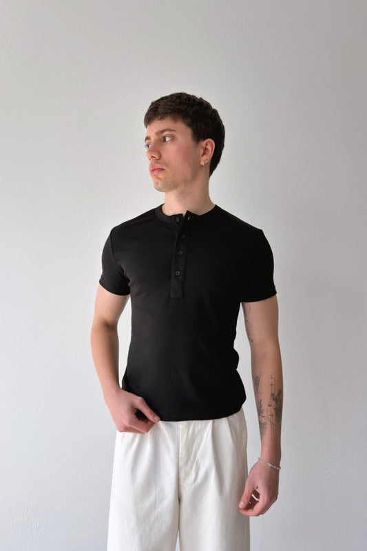 Buttoned Basic T-shirt